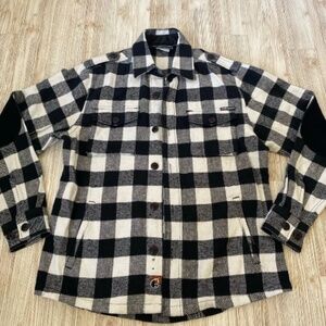 Men's The Hundreds button up black and white flannel size small